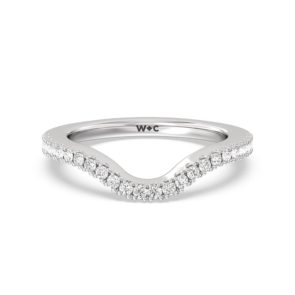 The Frick Diamond Wedding Band with 18KT White Gold Cut Diamond in 14KT White Gold view 1
