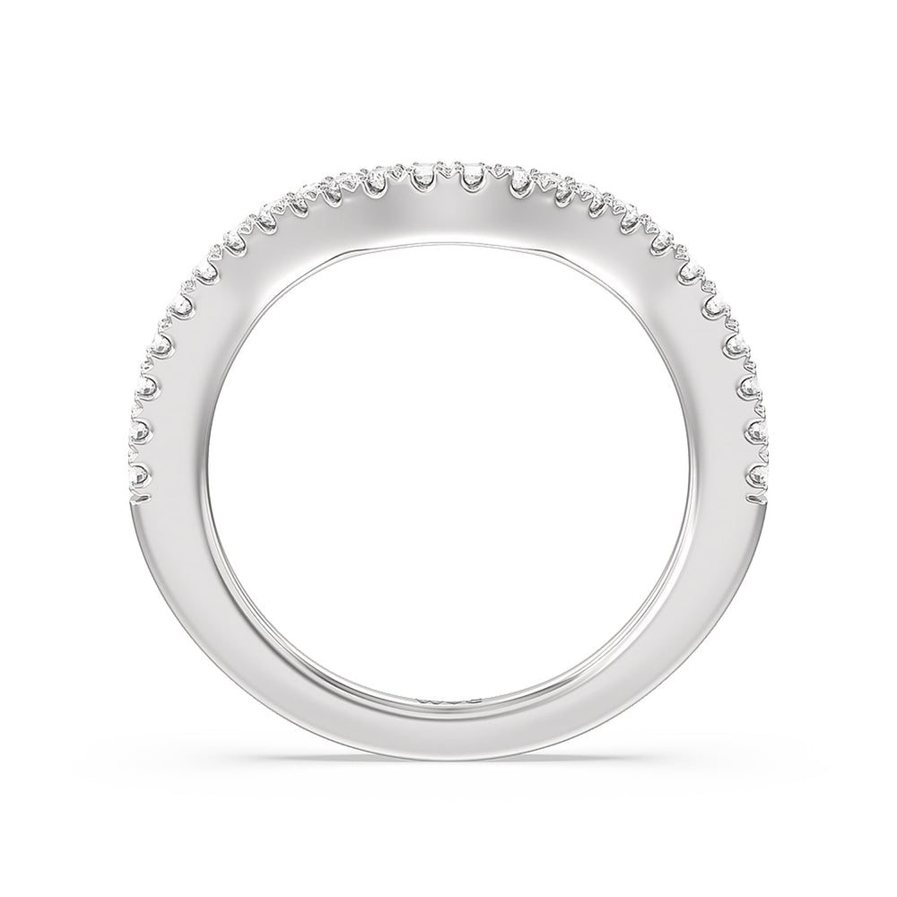 The Frick Diamond Wedding Band with 18KT White Gold Cut Diamond in 14KT White Gold view 2
