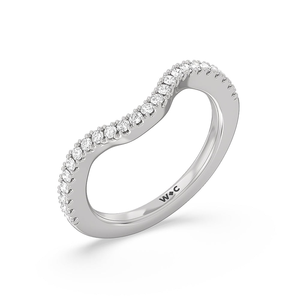 The Frick Diamond Wedding Band with 18KT White Gold Cut Diamond in 14KT White Gold view 4
