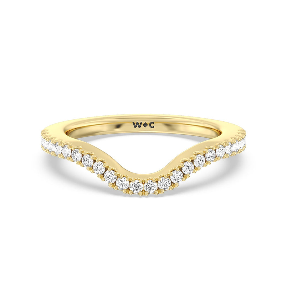 The Frick Diamond Wedding Band with 18KT Yellow Gold Cut Diamond in 14KT Yellow Gold view 1

