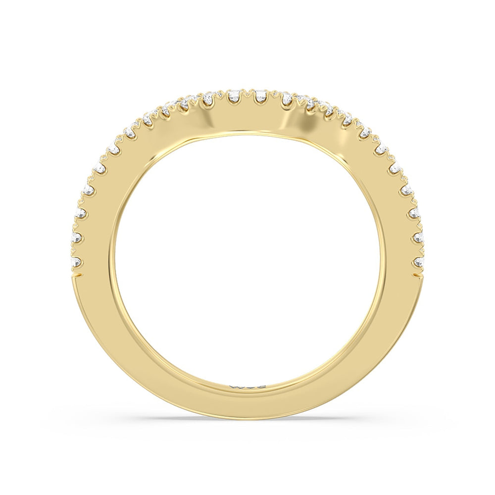 The Frick Diamond Wedding Band with 18KT Yellow Gold Cut Diamond in 14KT Yellow Gold view 2
