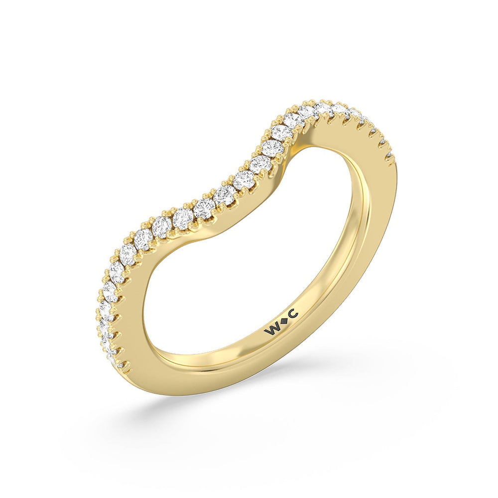 The Frick Diamond Wedding Band with 18KT Yellow Gold Cut Diamond in 14KT Yellow Gold view 4
