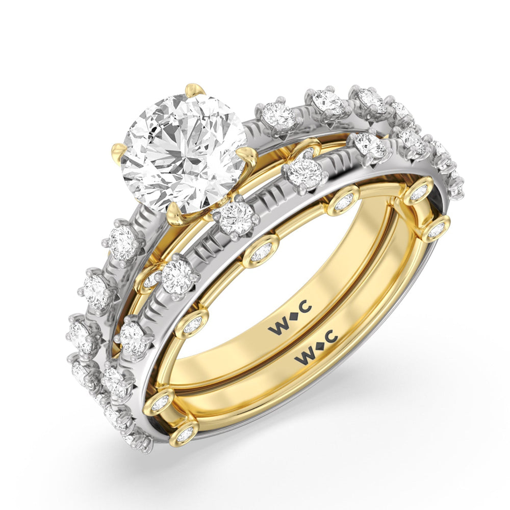Celestia Studded Gallery Engagement Ring with Oval Cut Diamond in 14KT Platinum view 7
