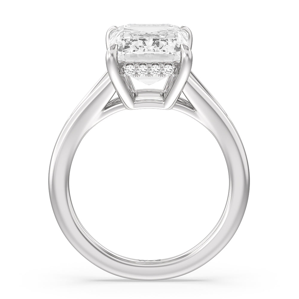 Emerald Cut Elegance Split Shank Engagement Ring with Lab Grown Diamond in 14KT Platinum view 2
