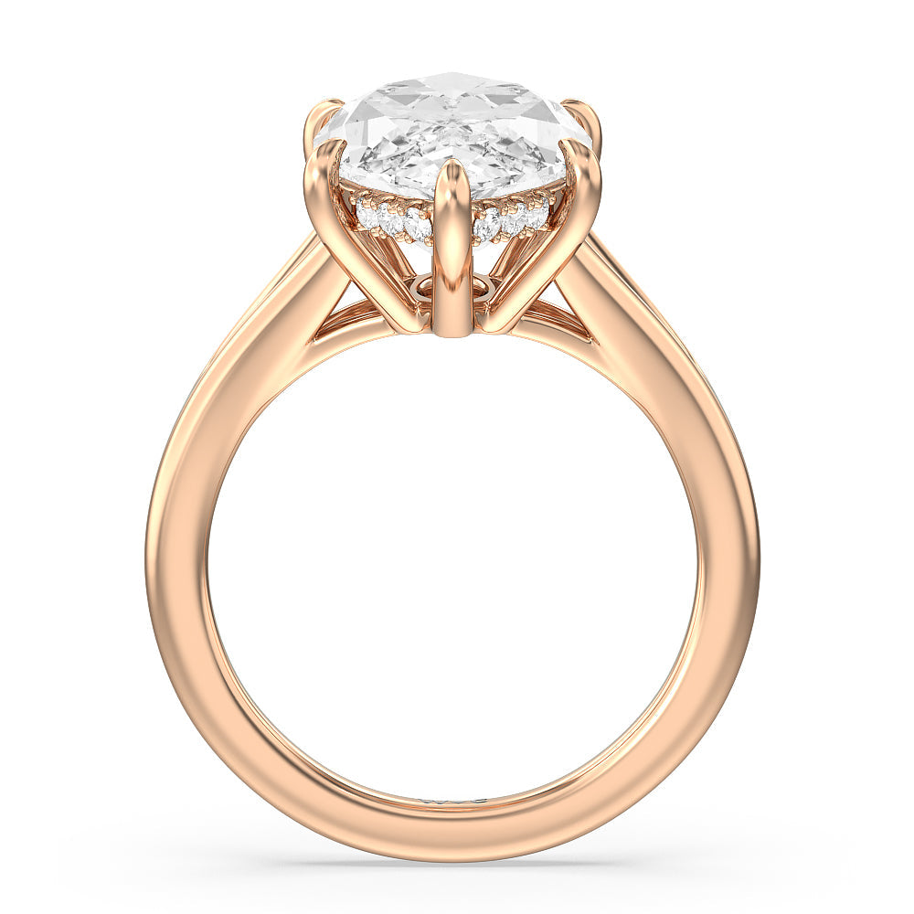 Marquise Cut Elegance Split Shank Engagement Ring with Lab Grown Diamond in 14KT Rose Gold view 2
