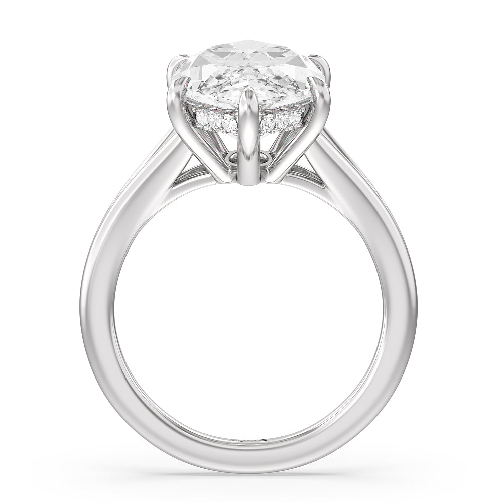 Marquise Cut Elegance Split Shank Engagement Ring with Lab Grown Diamond in 14KT Platinum view 2
