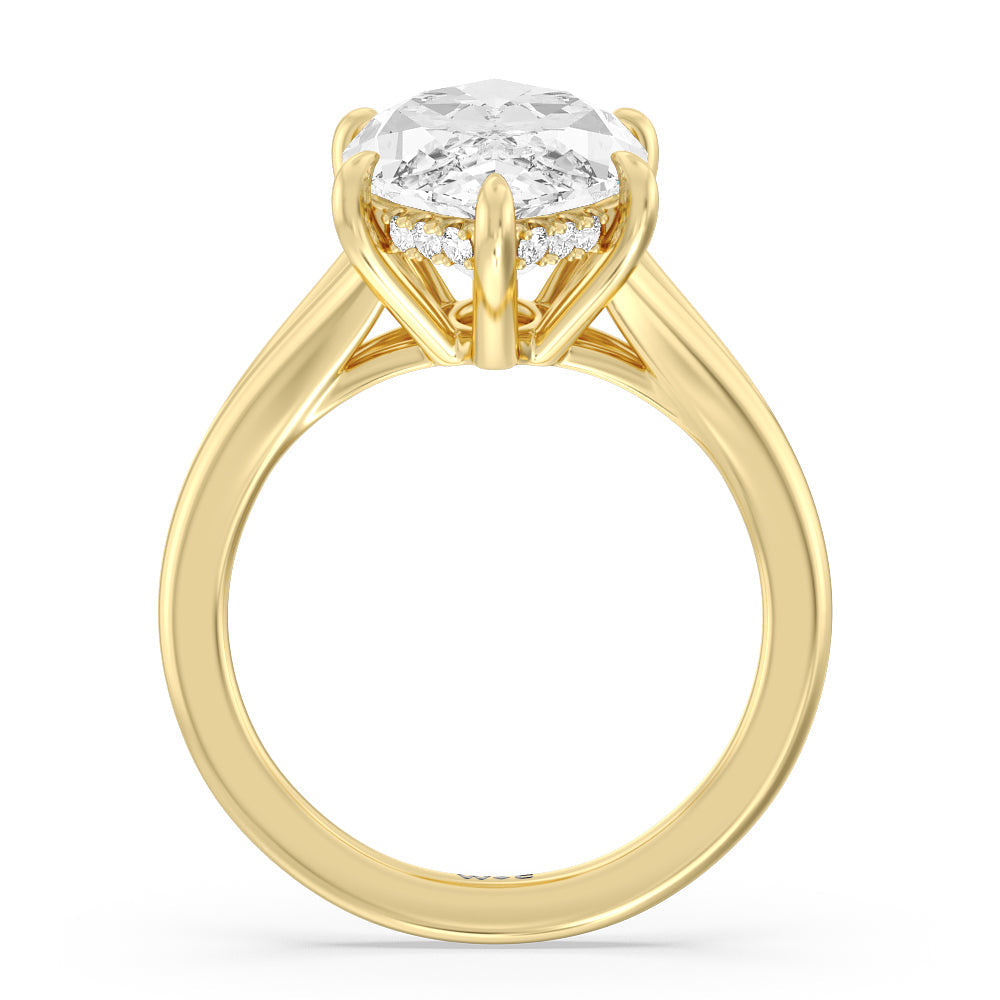 Marquise Cut Elegance Split Shank Engagement Ring with Lab Grown Diamond in 14KT Yellow Gold view 2

