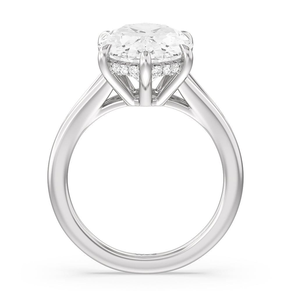 Oval Cut Elegance Split Shank Engagement Ring with Lab Grown Diamond in 14KT Platinum view 2
