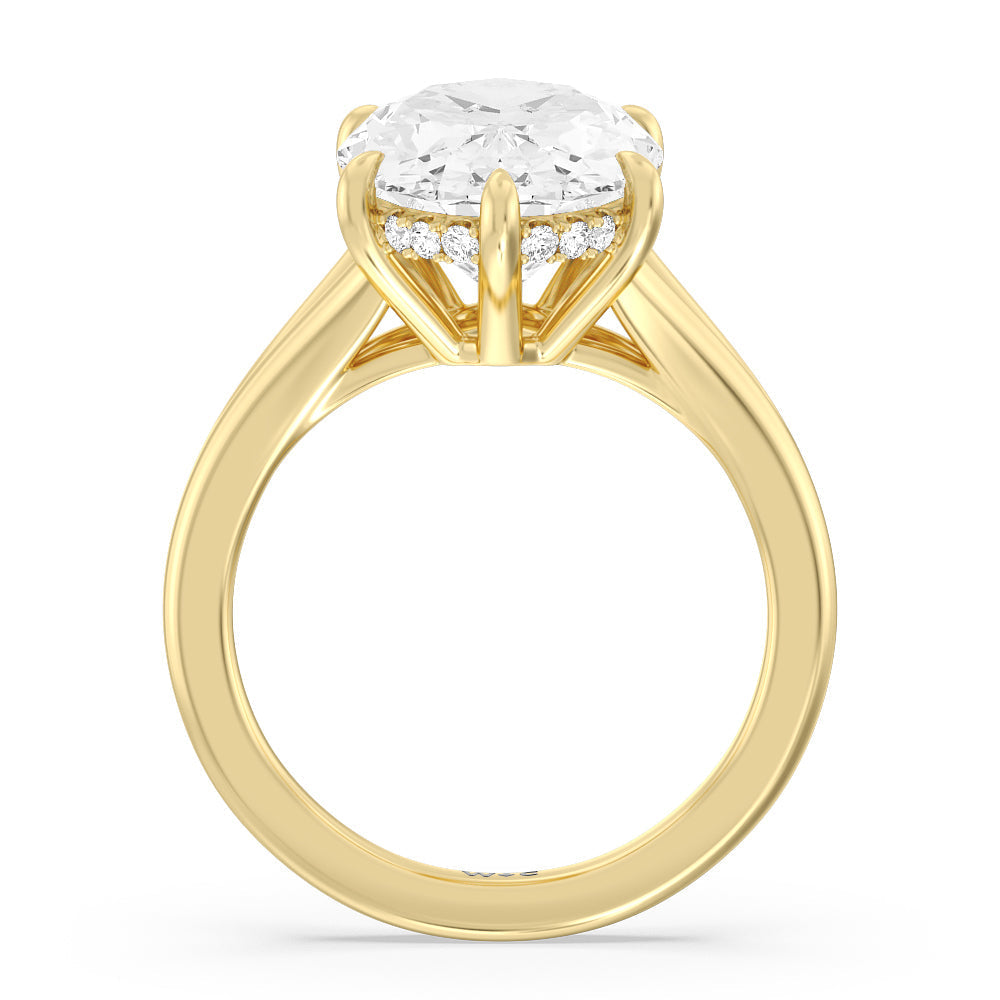 Oval Cut Elegance Split Shank Engagement Ring with Lab Grown Diamond in 14KT Yellow Gold view 2
