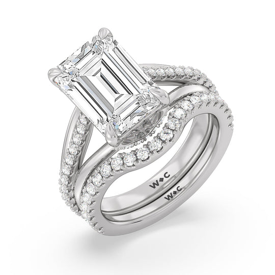 Oval Cut Elegance Split Shank Center Pave Engagement Ring with Lab Grown Diamond in 14KT Rose Gold view 4
