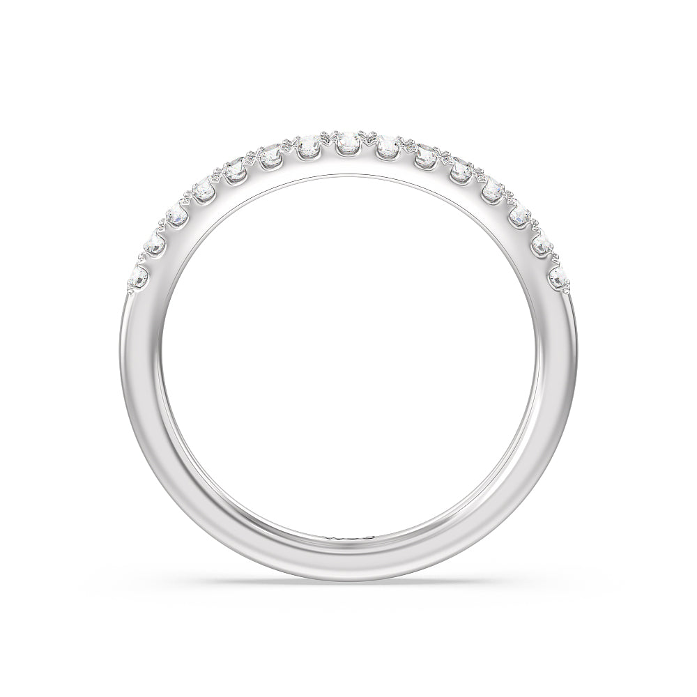 Elegance Split Shank Halo Diamond Wedding Band with 18KT White Gold Cut Diamond in 14KT White Gold view 2
