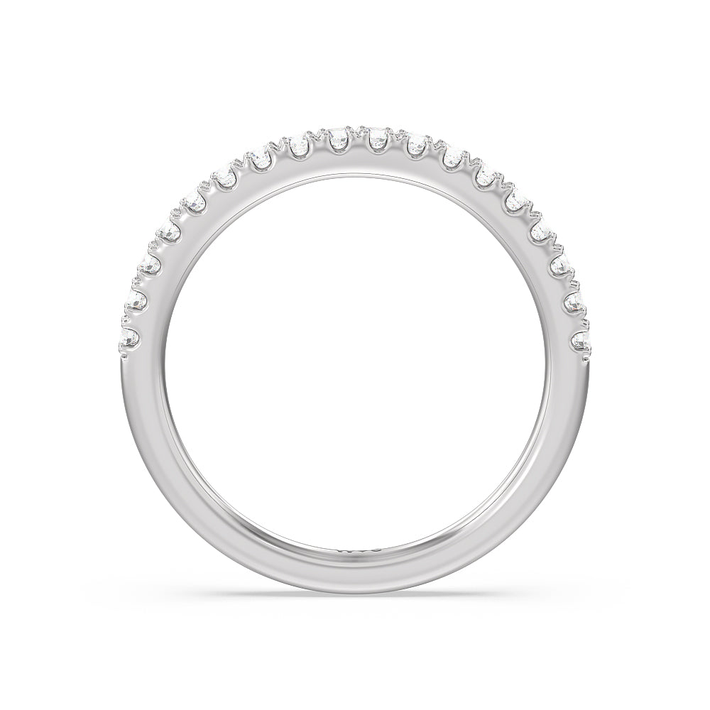 Elegance Bypass Hidden Halo Diamond Wedding Band with 18KT White Gold Cut Diamond in 14KT White Gold view 2
