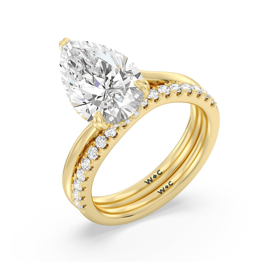 Oval Cut Elegance Bypass Hidden Halo Engagement Ring with Lab Grown Diamond in 14KT Rose Gold view 5
