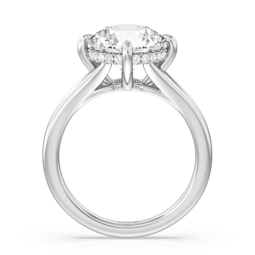 Round Cut Elegance Hidden Halo Engagement Ring with Lab Grown Diamond in 14KT Platinum view 2
