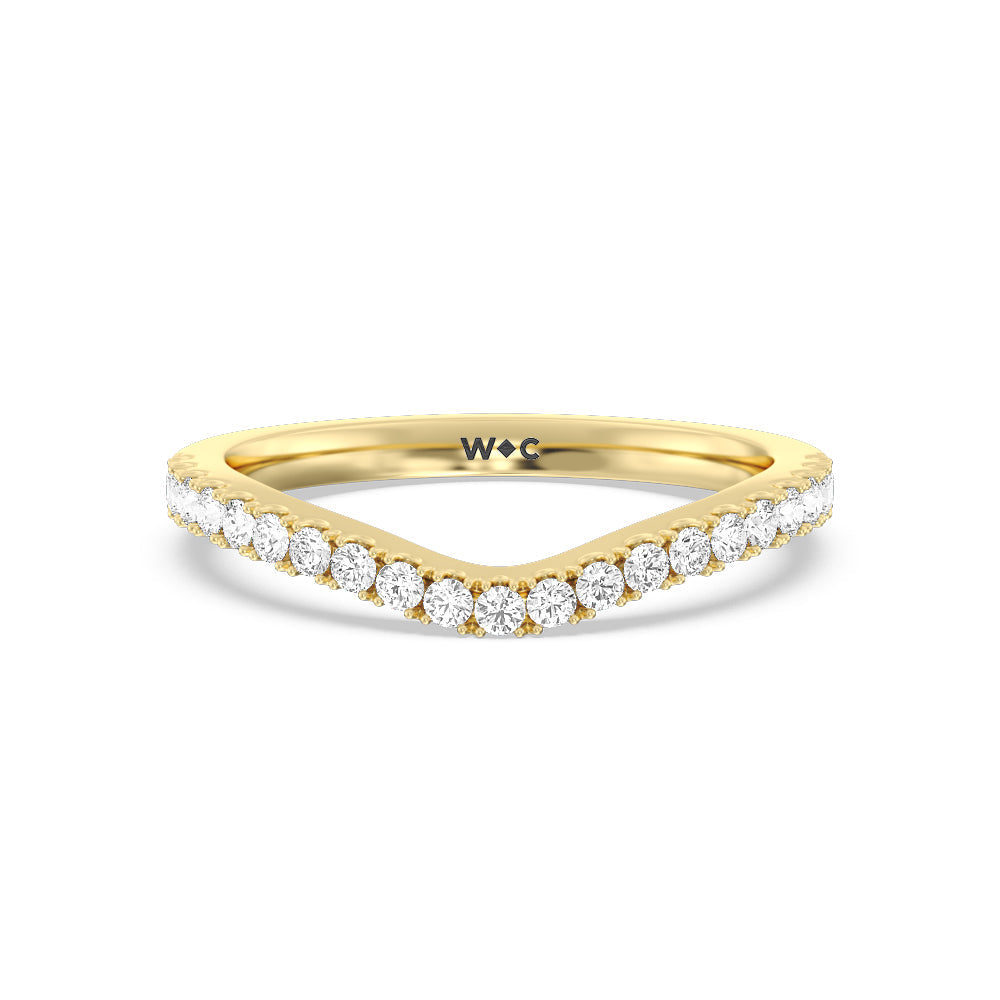 Elegance Pear Side Stone Diamond Wedding Band with 18KT Yellow Gold Cut Diamond in 14KT Yellow Gold view 1
