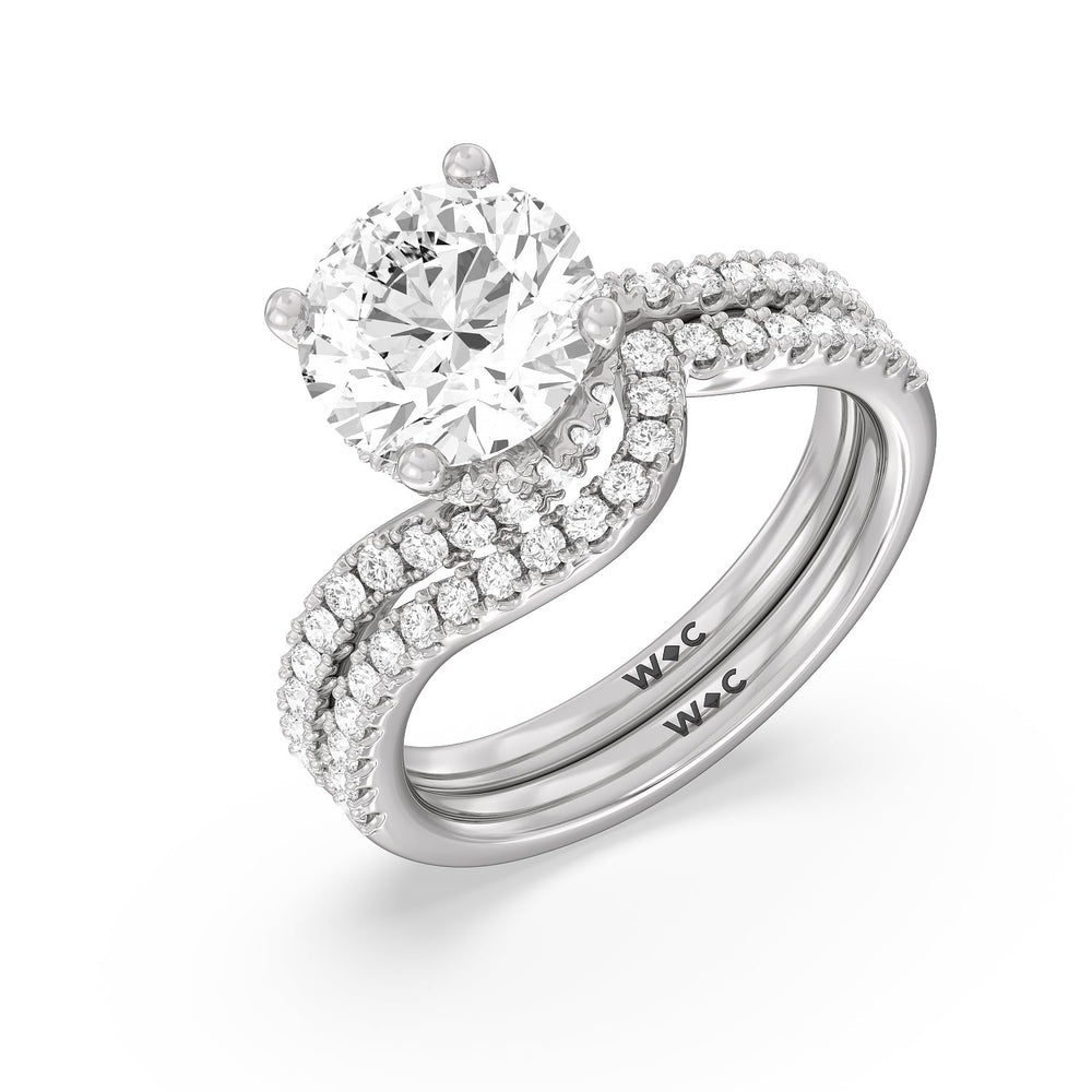 Spiral Hidden Halo Engagement Ring with Asscher Cut Diamond in 14KT Rose Gold view 6
