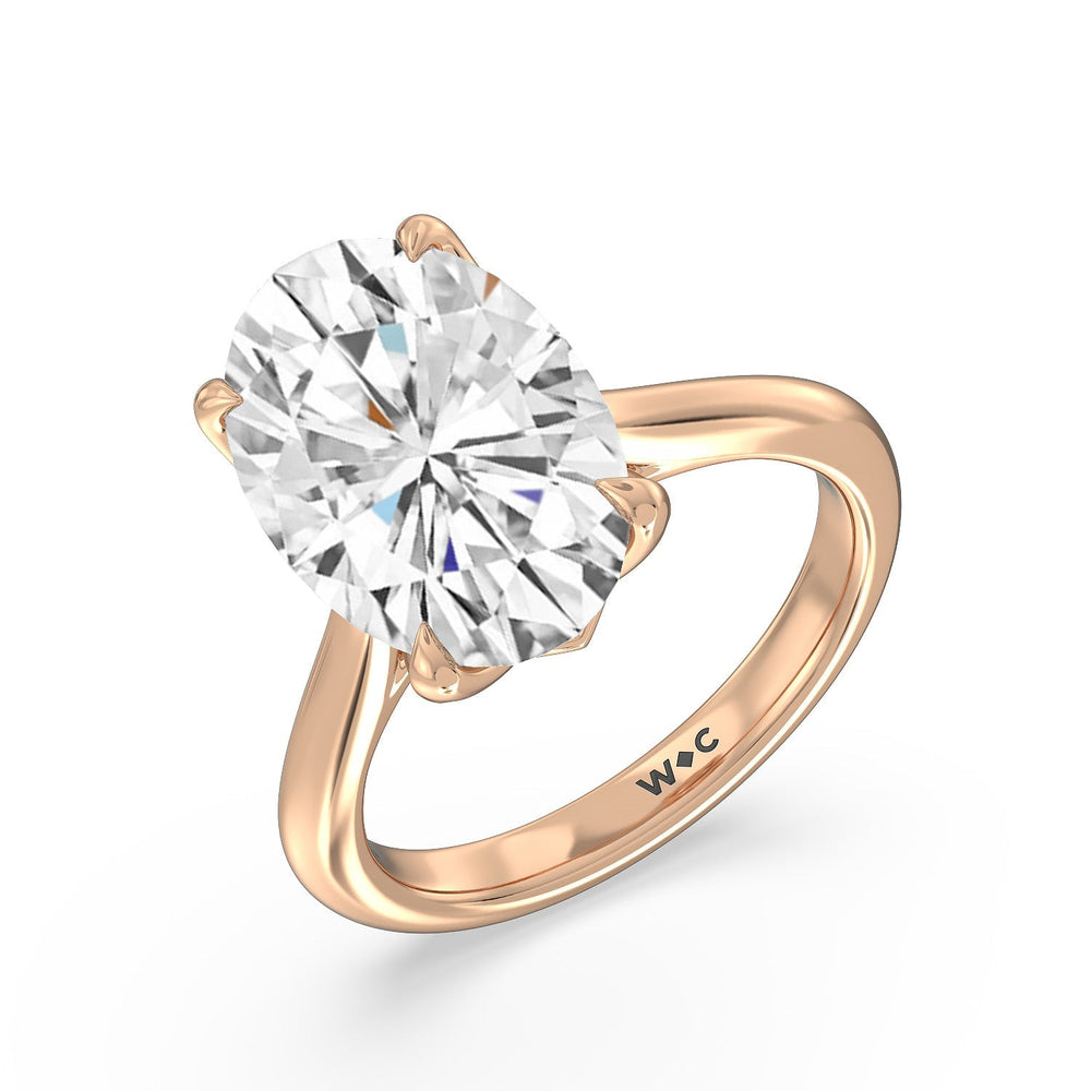 Famed Tulip Cathedral Ring with Oval Cut Diamond in 14KT Rose Gold view 3
