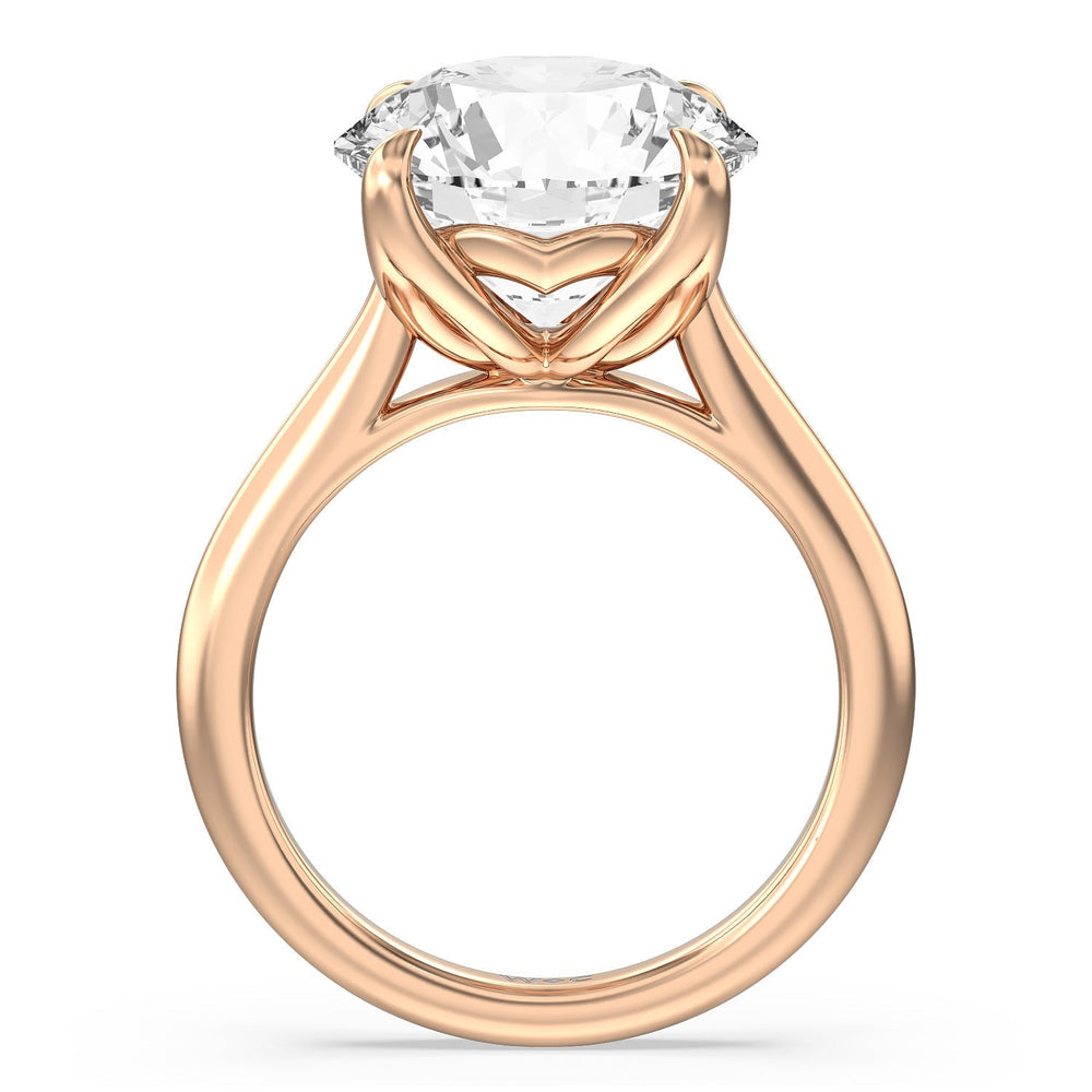 Famed Tulip Cathedral Ring with Round Cut Diamond in 14KT Rose Gold view 2
