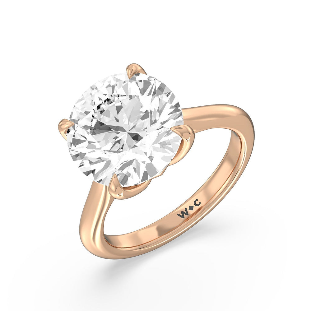 Famed Tulip Cathedral Ring with Round Cut Diamond in 14KT Rose Gold view 3
