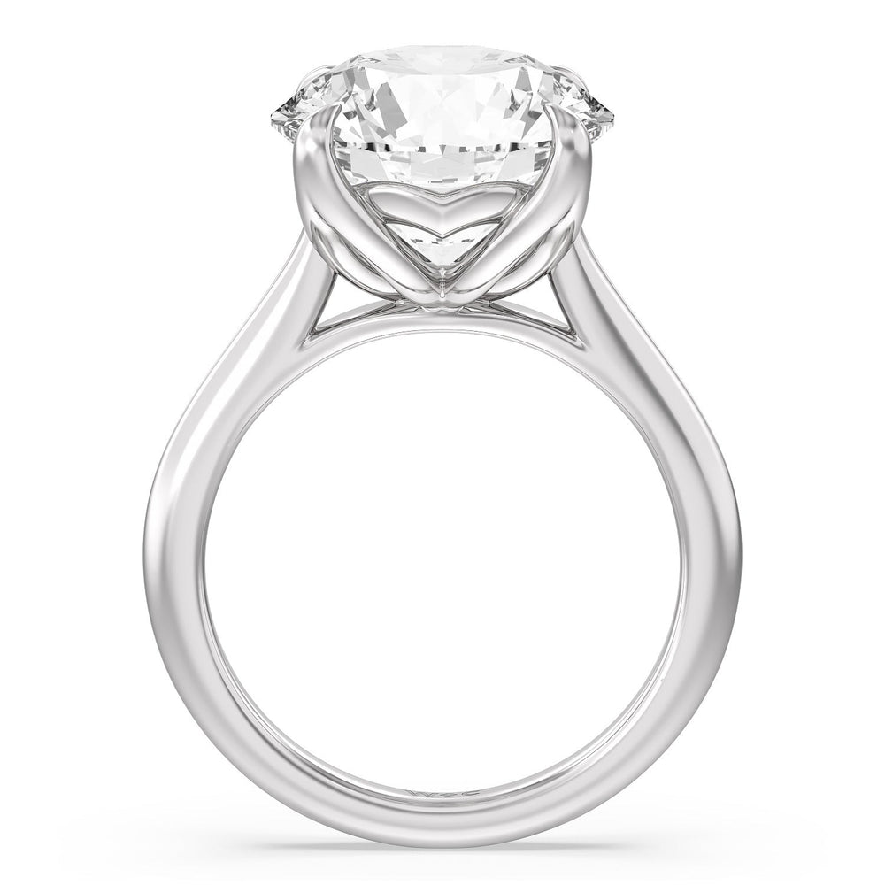 Famed Tulip Cathedral Ring with Round Cut Diamond in 14KT Platinum view 2
