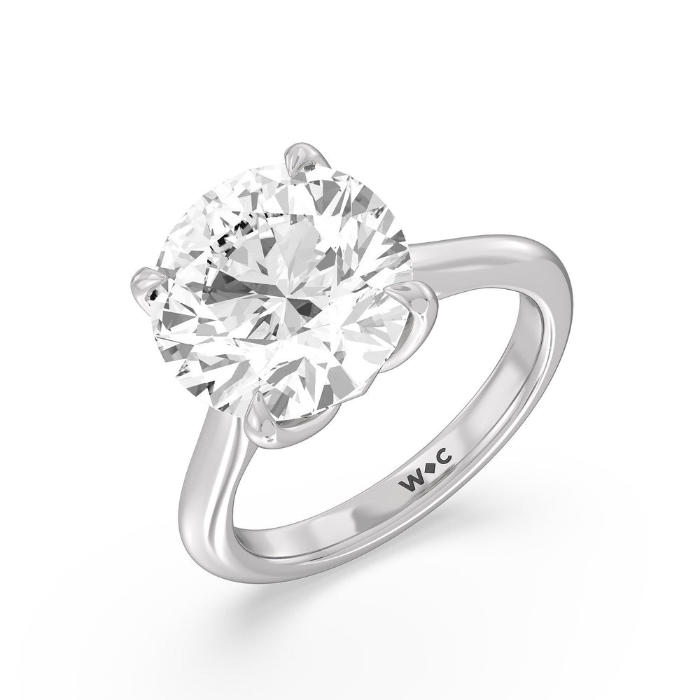 Famed Tulip Cathedral Ring with Round Cut Diamond in 14KT Platinum view 3
