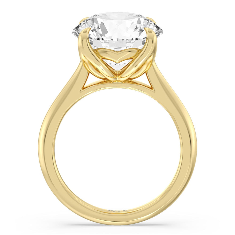 Famed Tulip Cathedral Ring with Round Cut Diamond in 14KT Yellow Gold view 2
