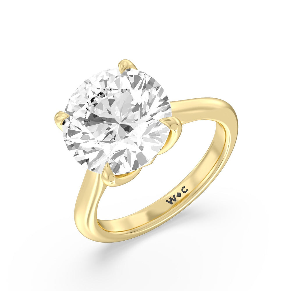Famed Tulip Cathedral Ring with Round Cut Diamond in 14KT Yellow Gold view 3
