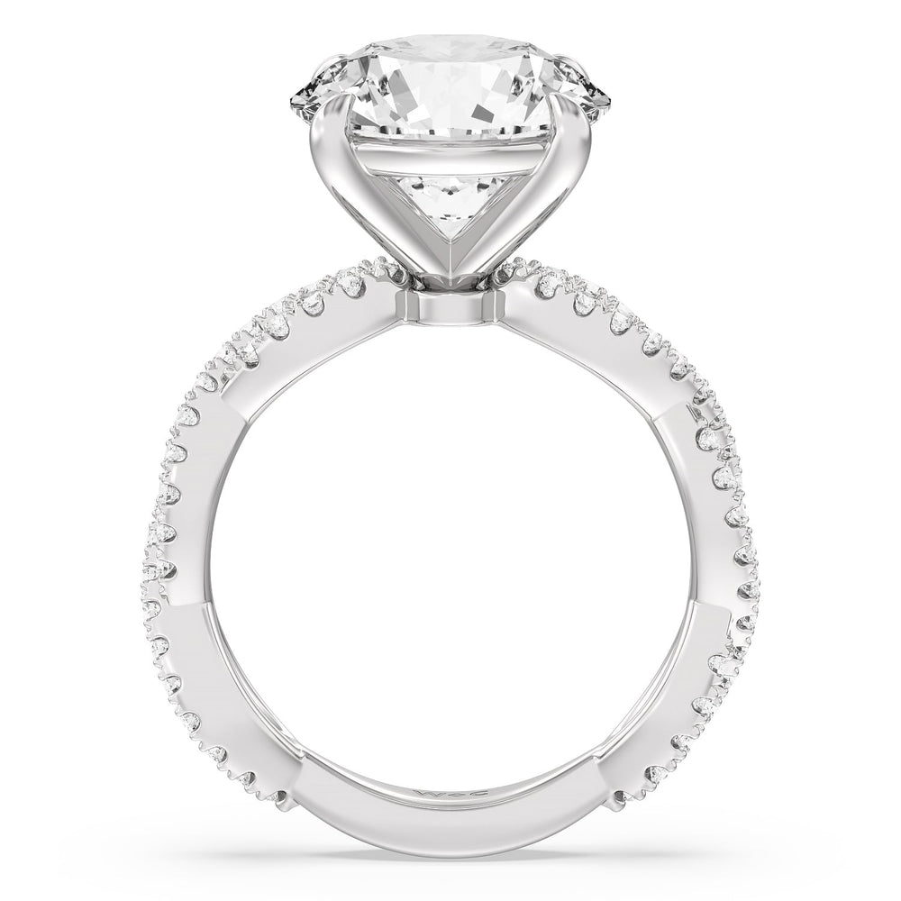 Round Cut Magnificient Twist Ring with Lab Grown Diamond in 14KT Platinum view 2
