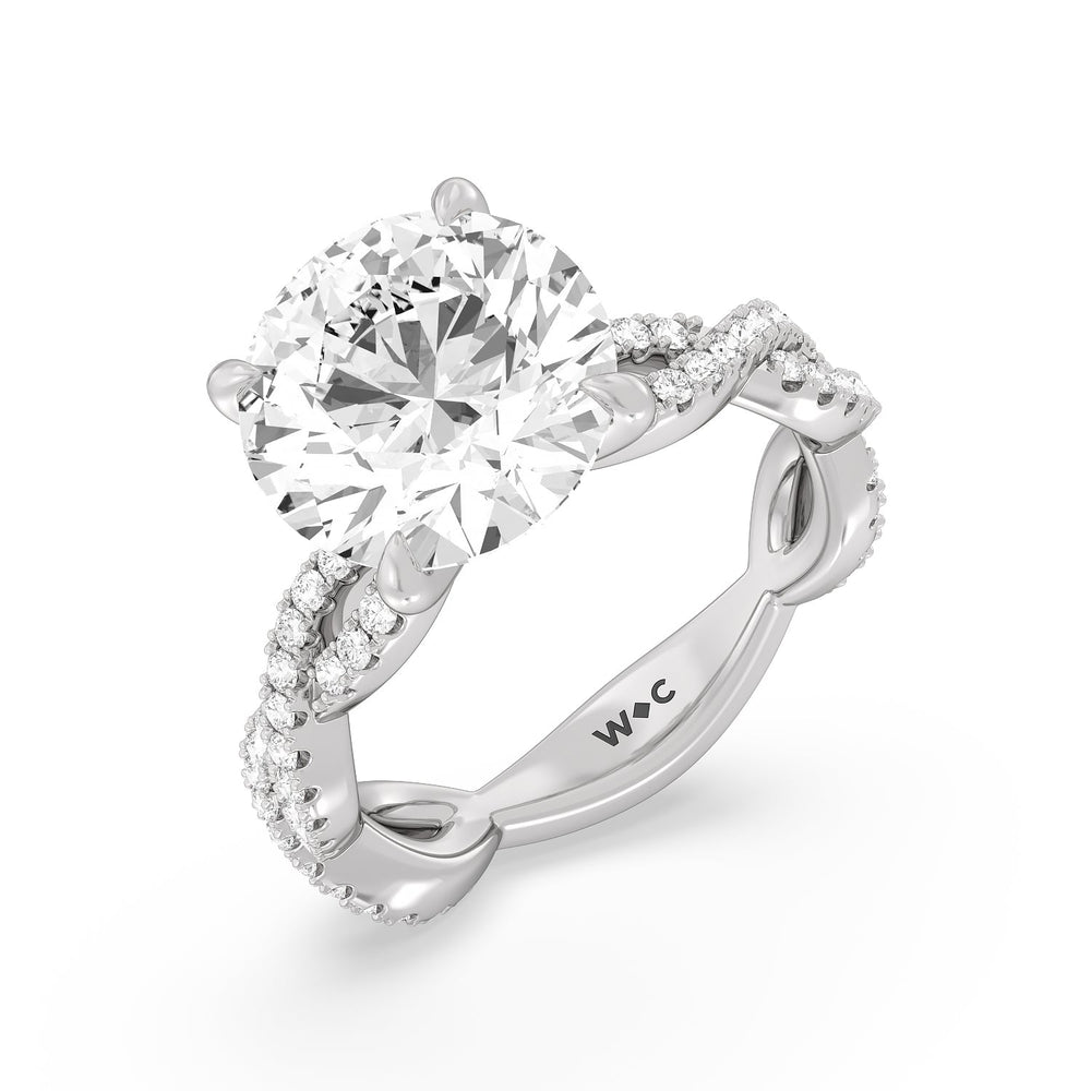 Round Cut Magnificient Twist Ring with Lab Grown Diamond in 14KT Platinum view 3
