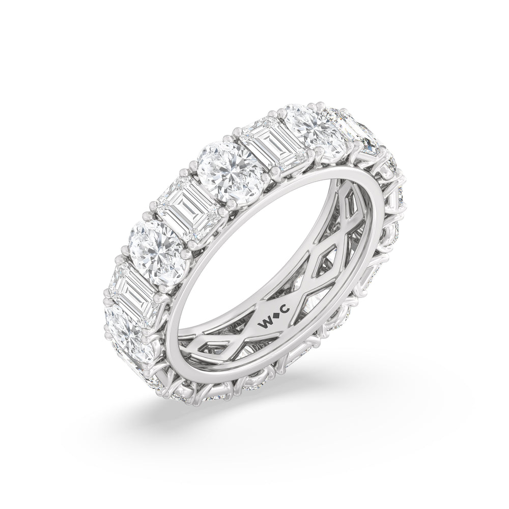 The Nolita Eternity Ring with 18KT White Gold / Lab / 6 Cut Diamond in 14KT White Gold / Lab / 6 view 3
