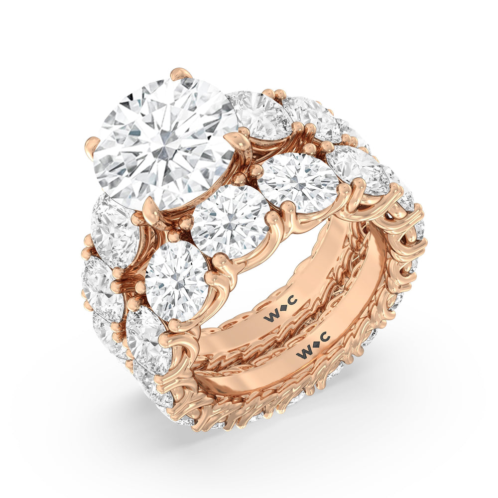 The Upper West Side Ring with Round Cut Diamond in 14KT Rose Gold view 4
