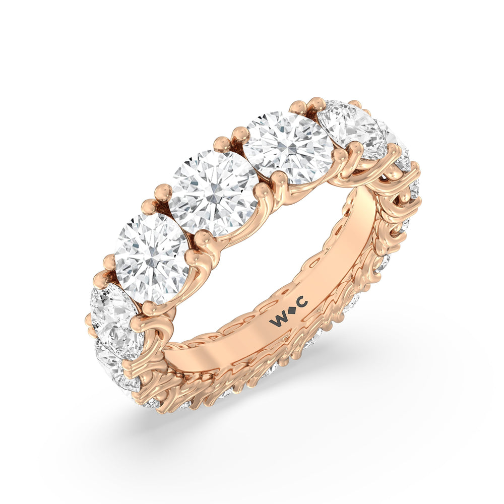 The Upper West Side Diamond Band with 18KT Rose Gold Cut Diamond in 14KT Rose Gold view 4
