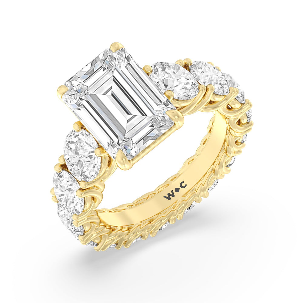 The Upper West Side Ring with Emerald Cut Diamond in 14KT Yellow Gold view 3
