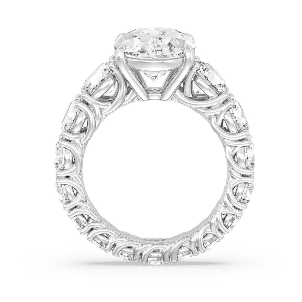 The Upper West Side Ring with Oval Cut Diamond in 14KT Platinum view 2
