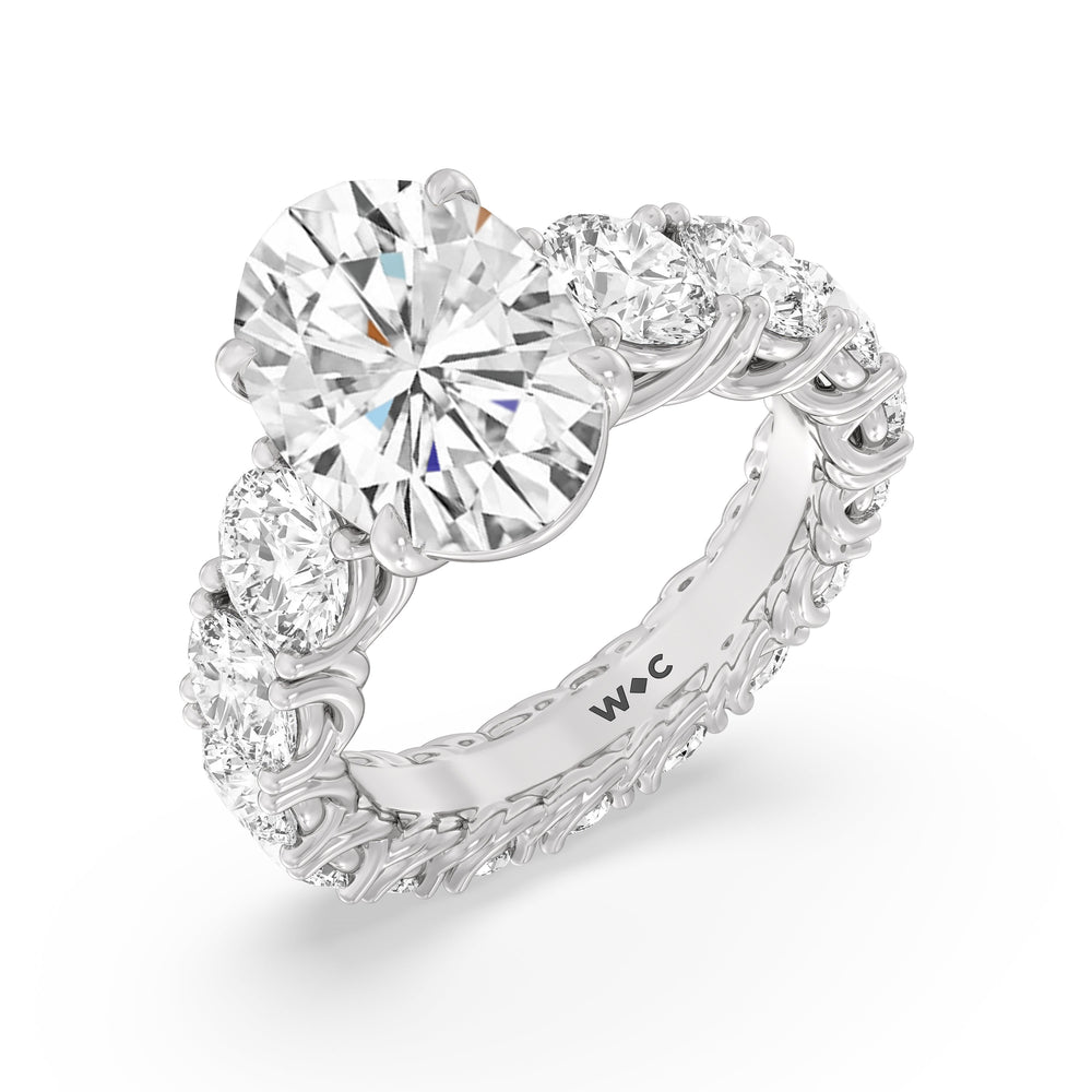 The Upper West Side Ring with Oval Cut Diamond in 14KT Platinum view 3
