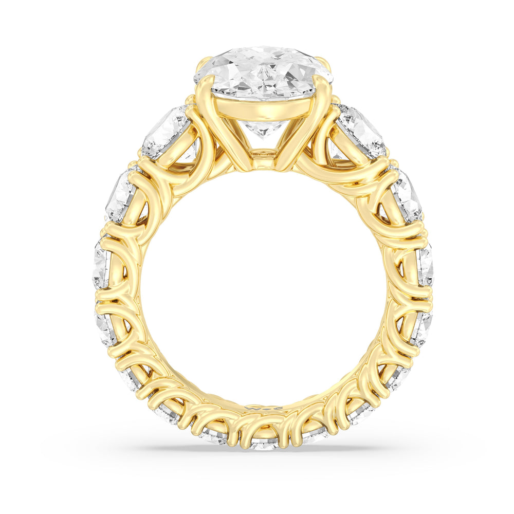 The Upper West Side Ring with Oval Cut Diamond in 14KT Yellow Gold view 2
