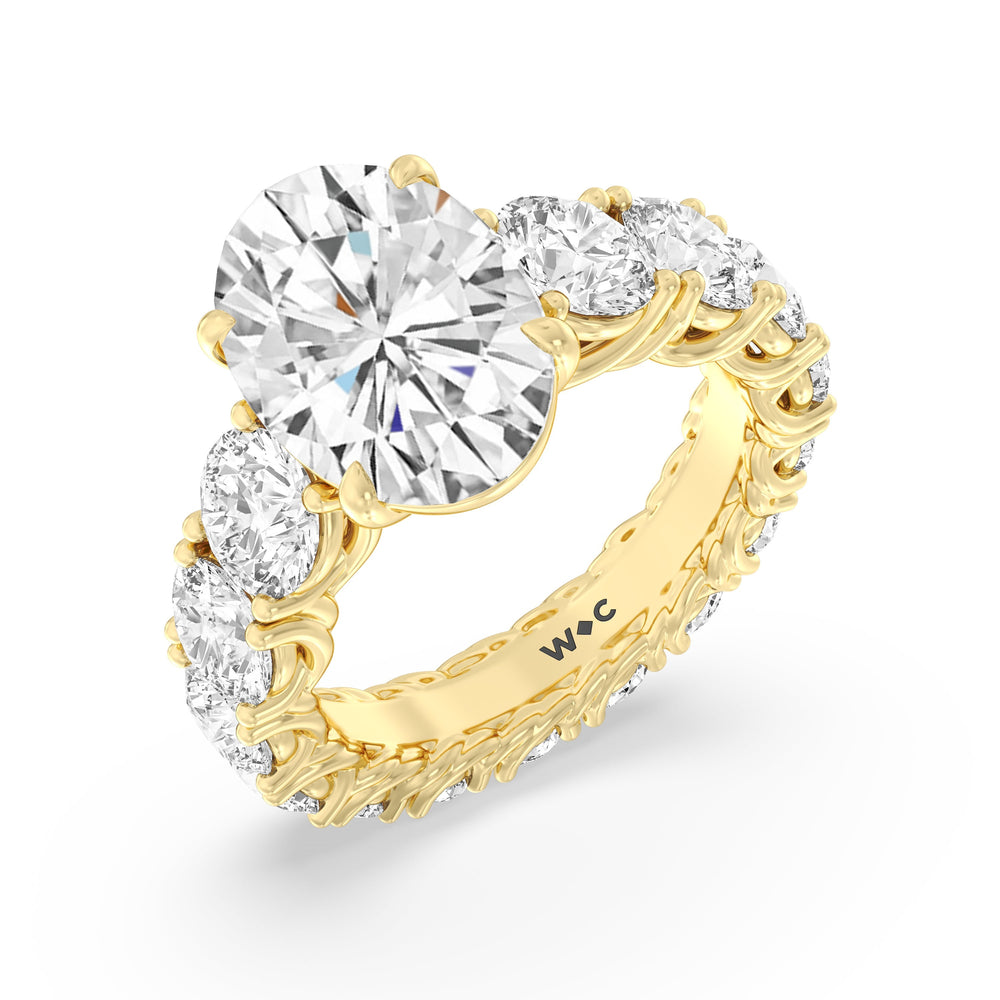 The Upper West Side Ring with Oval Cut Diamond in 14KT Yellow Gold view 3
