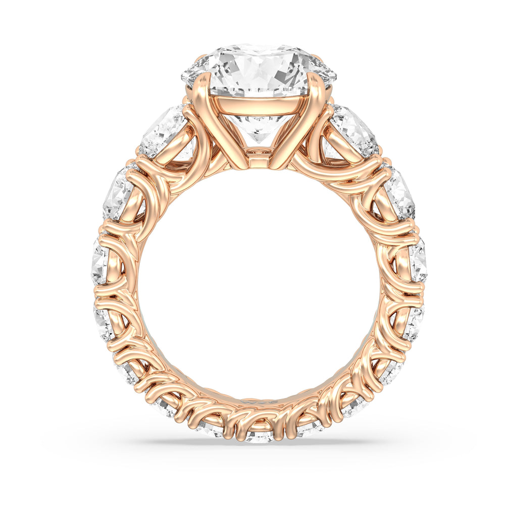 The Upper West Side Ring with Round Cut Diamond in 14KT Rose Gold view 2
