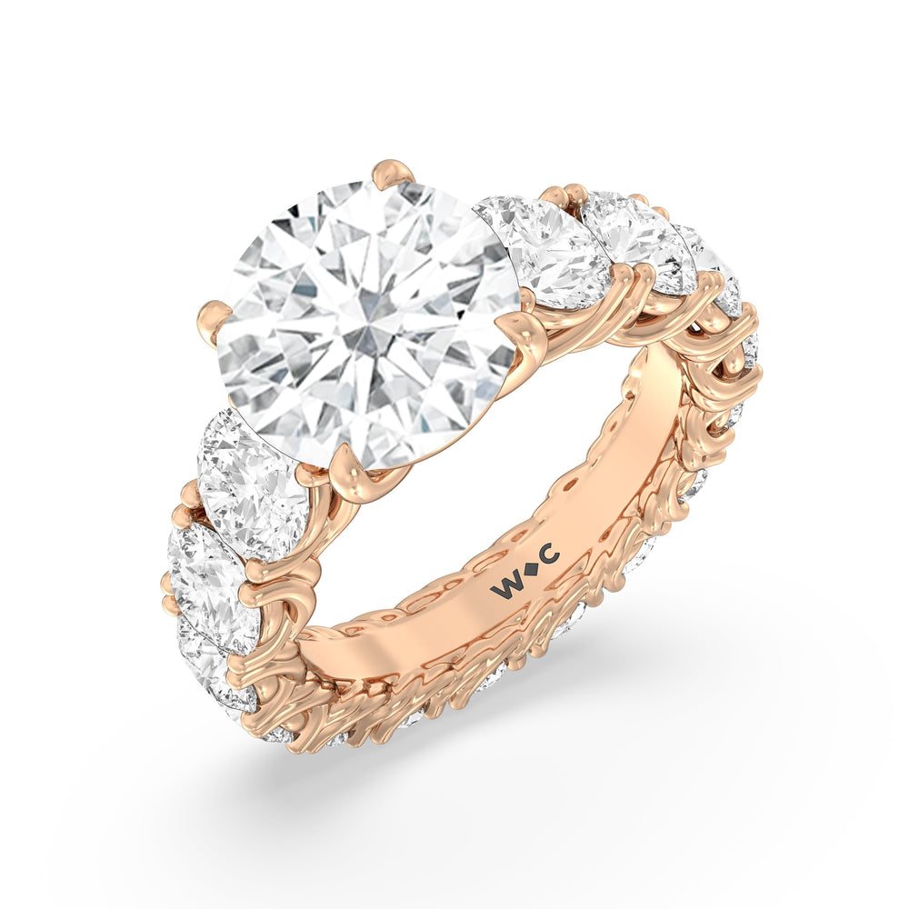 The Upper West Side Ring with Round Cut Diamond in 14KT Rose Gold view 3

