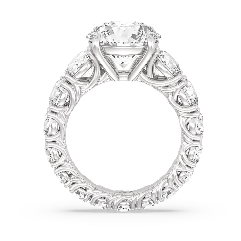 The Upper West Side Ring with Round Cut Diamond in 14KT Platinum view 2
