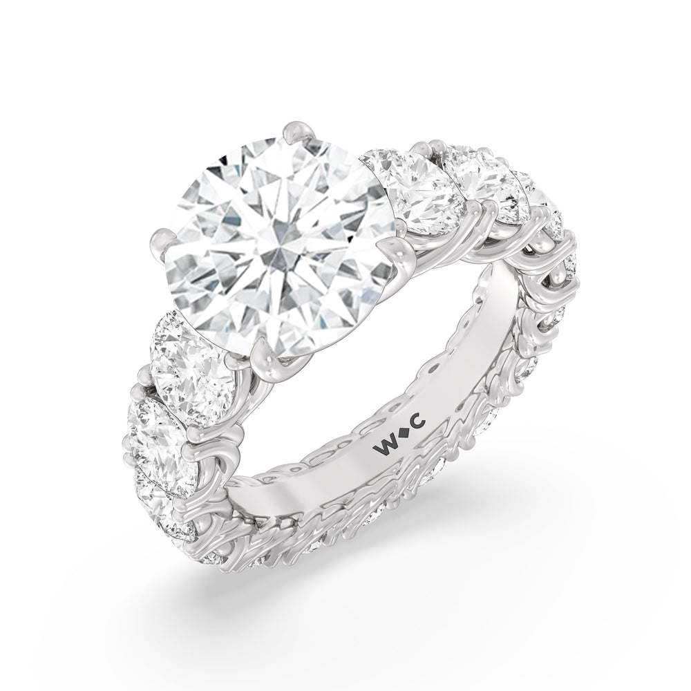 The Upper West Side Ring with Round Cut Diamond in 14KT Platinum view 3
