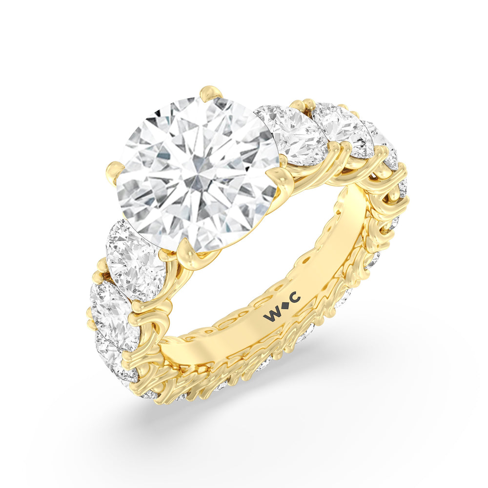 The Upper West Side Ring with Round Cut Diamond in 14KT Yellow Gold view 3
