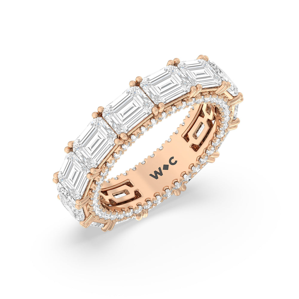 The Columbia Eternity Ring with 18KT Rose Gold / Lab / 7 1/6 Cut Diamond in 14KT Rose Gold / Lab / 7 1/6 view 3
