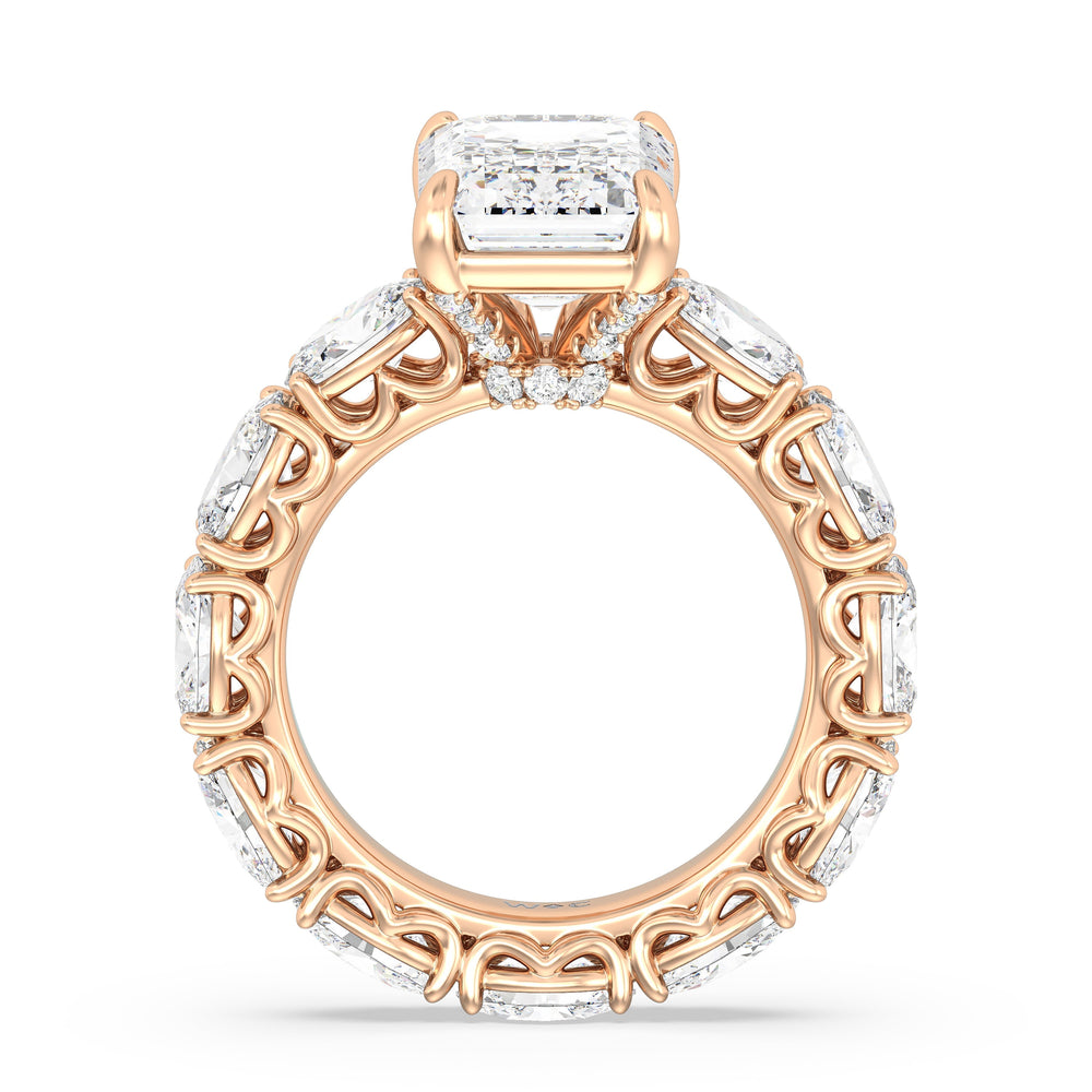 Emerald Cut The NoMad Ring with Lab Grown Diamond in 14KT Rose Gold view 2

