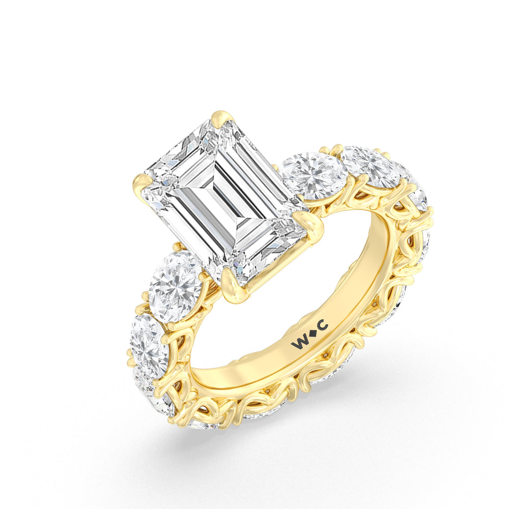 Emerald Cut The NoMad Ring with Lab Grown Diamond in 14KT Yellow Gold view 3
