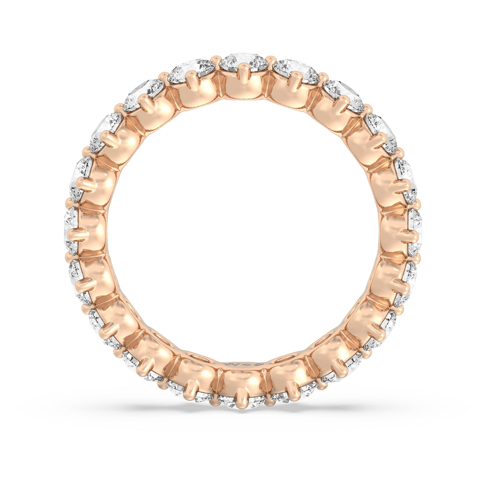 Scalloped Compass Prong Diamond Eternity Ring with 18KT Rose Gold / Lab / 2 1/5 Cut Diamond in 14KT Rose Gold / Lab / 2 1/5 view 2
