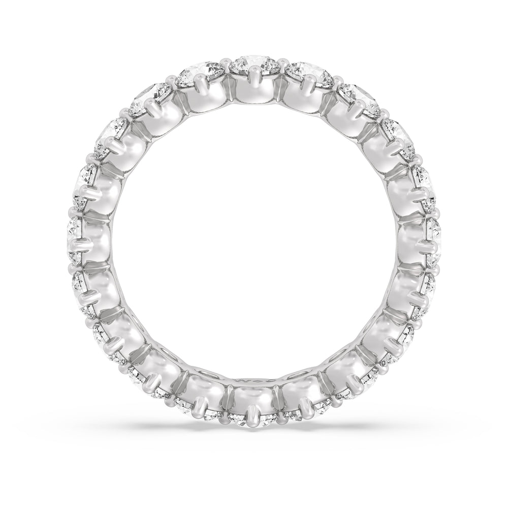 Scalloped Compass Prong Diamond Eternity Ring with 18KT White Gold / Lab / 2 1/5 Cut Diamond in 14KT White Gold / Lab / 2 1/5 view 2
