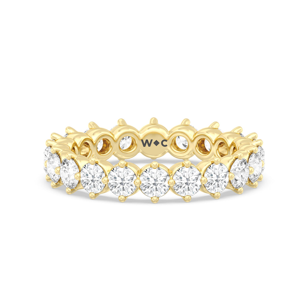 Scalloped Compass Prong Diamond Eternity Ring with 18KT Yellow Gold / Lab / 2 1/5 Cut Diamond in 14KT Yellow Gold / Lab / 2 1/5 view 1
