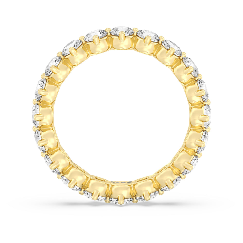 Scalloped Compass Prong Diamond Eternity Ring with 18KT Yellow Gold / Lab / 2 1/5 Cut Diamond in 14KT Yellow Gold / Lab / 2 1/5 view 2
