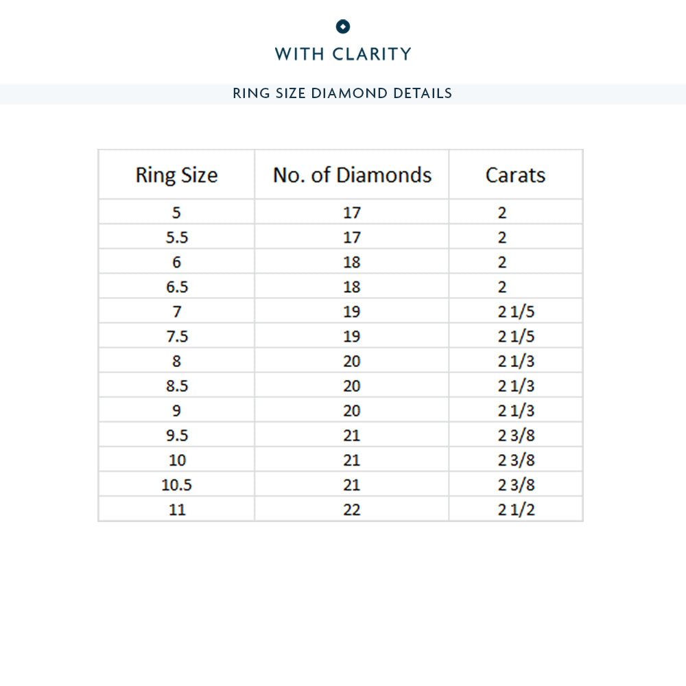 Scalloped Compass Prong Diamond Eternity Ring with 18KT White Gold / Lab / 2 1/5 Cut Diamond in 14KT White Gold / Lab / 2 1/5 view 4

